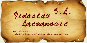 Vidoslav Lacmanović vizit kartica